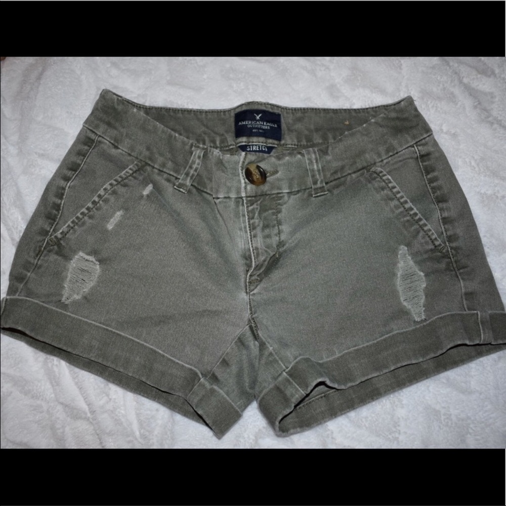 Army green shorts